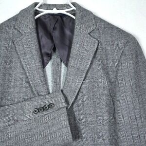 Brooks Brothers Regent Fit Grey Herringbone Cotton Wool Blazer Sport Coat 40R